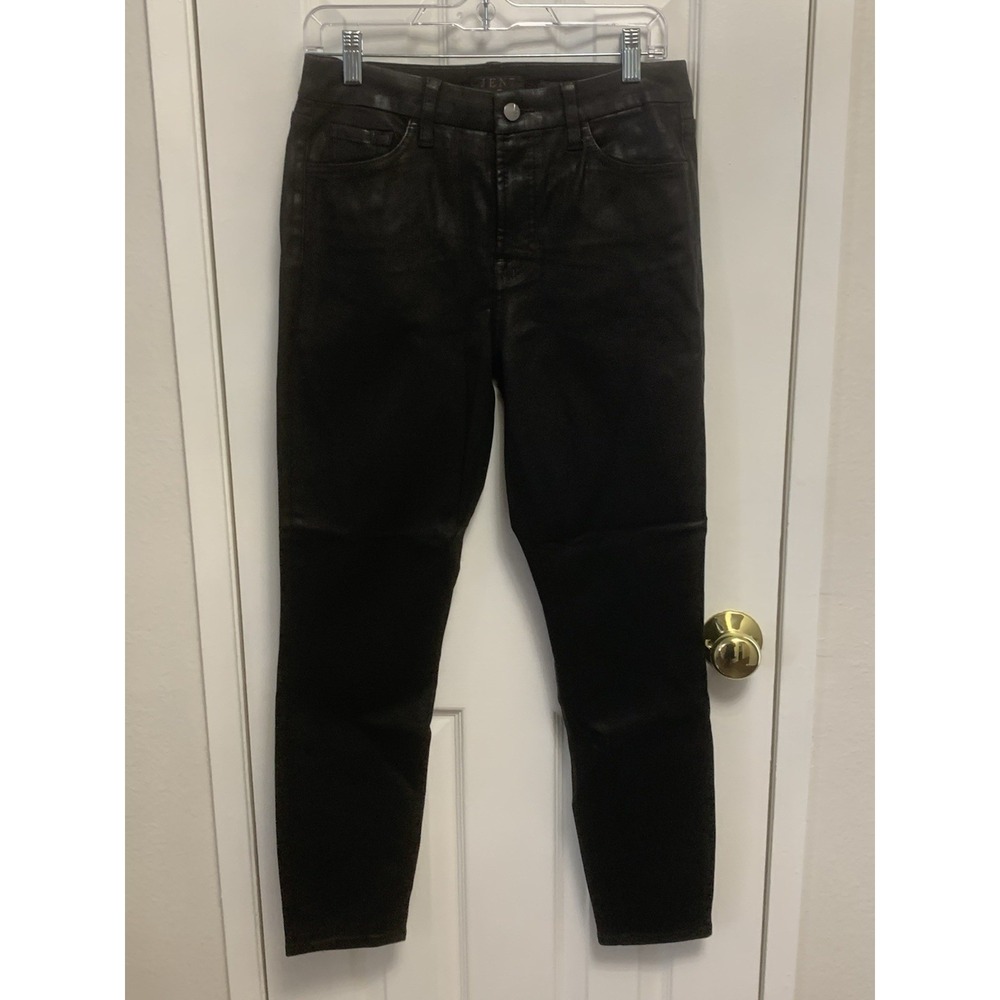 NWOT Jen7 by 7 For All Mankind Ankle Skinny Womens Coated Jeans - Black Size 8